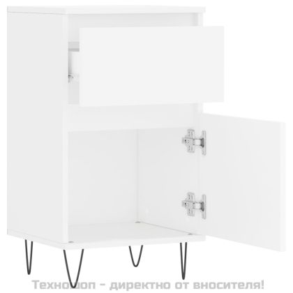 Бюфети, 2 бр, бели, 40x35x70 см, инженерно дърво