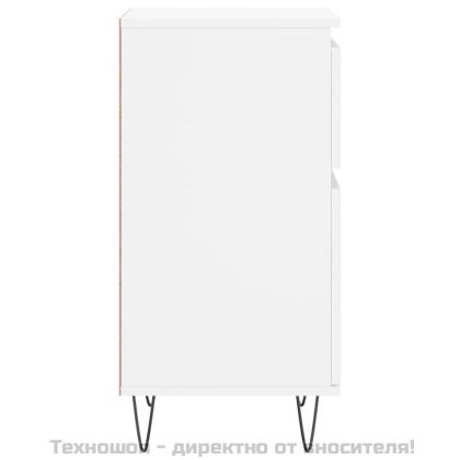 Бюфети, 2 бр, бели, 40x35x70 см, инженерно дърво