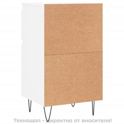 Бюфети, 2 бр, бели, 40x35x70 см, инженерно дърво