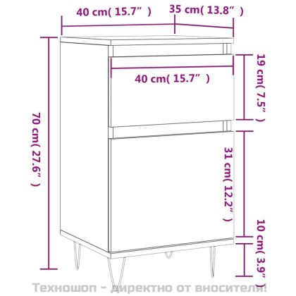 Бюфет бетонно сив 40x35x70 см инженерно дърво
