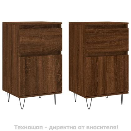 Бюфети 2 бр кафяв дъб 40x35x70 см инженерно дърво