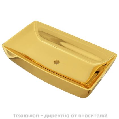 Мивка, 71x38x13,5 см, керамична, златиста