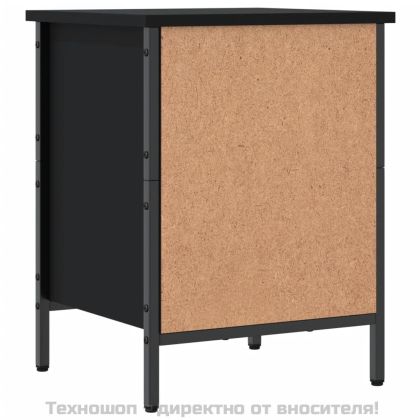 Шкаф за обувки, черен, 38x35x50 см, инженерно дърво