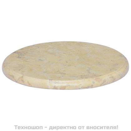 Плот за маса, кремав, Ø40x2,5 см, мрамор