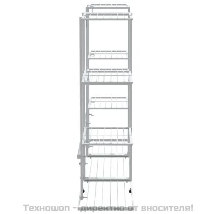 Стойка за цветя, 94,5x25x89 см, бяла, желязо