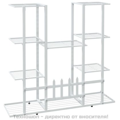 Стойка за цветя, 94,5x25x89 см, бяла, желязо