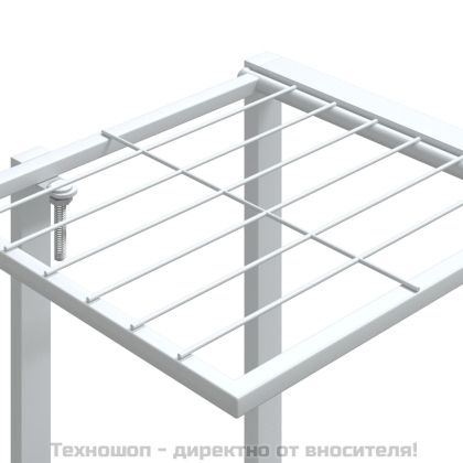 Стойка за цветя, 94,5x25x89 см, бяла, желязо