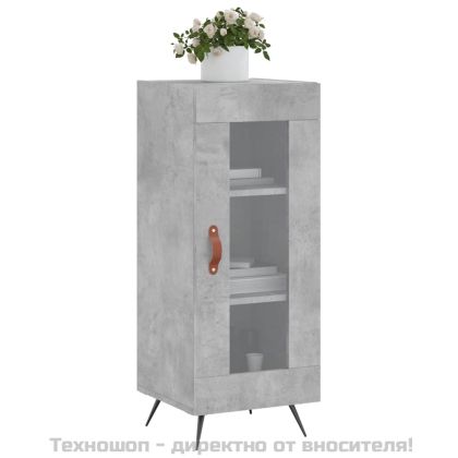 Сайдборд, бетонно сив, 34,5x34x90 см, инженерно дърво