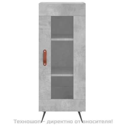 Сайдборд, бетонно сив, 34,5x34x90 см, инженерно дърво