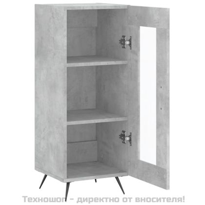 Сайдборд, бетонно сив, 34,5x34x90 см, инженерно дърво