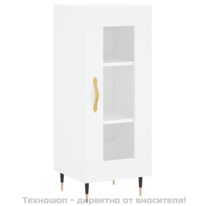 Сайдборд, бял, 34,5x34x90 см, инженерно дърво