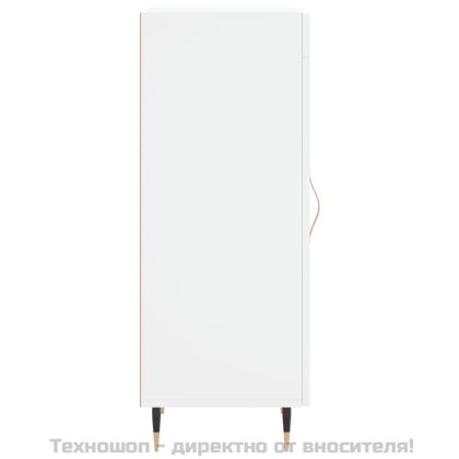 Сайдборд, бял, 34,5x34x90 см, инженерно дърво