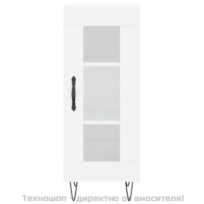 Сайдборд, бял, 34,5x34x90 см, инженерно дърво