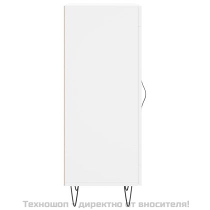 Сайдборд, бял, 34,5x34x90 см, инженерно дърво