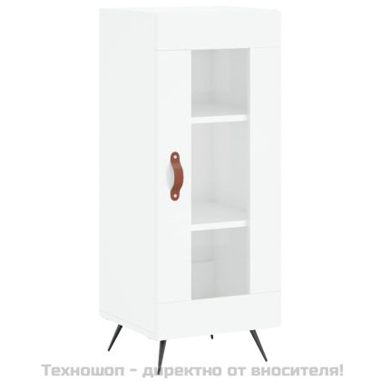 Сайдборд, бял гланц, 34,5x34x90 см, инженерно дърво