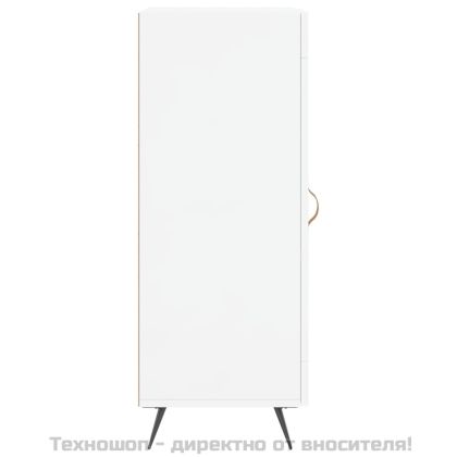 Сайдборд, бял гланц, 34,5x34x90 см, инженерно дърво