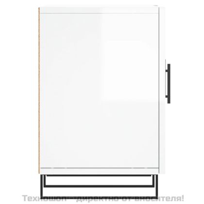 ТВ шкаф, бял гланц, 150x30x50 см, инженерно дърво