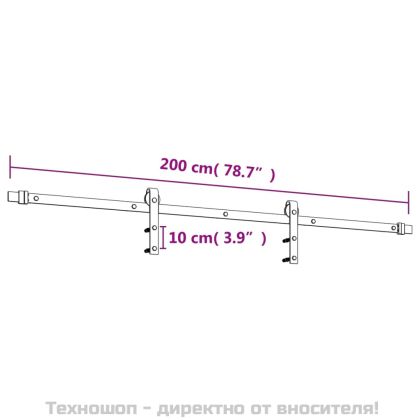 Плъзгаща врата с монтажни части, 90x210 см, борово дърво масив