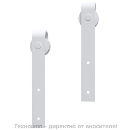 Плъзгаща врата с монтажни части, 85x210 см, борово дърво масив