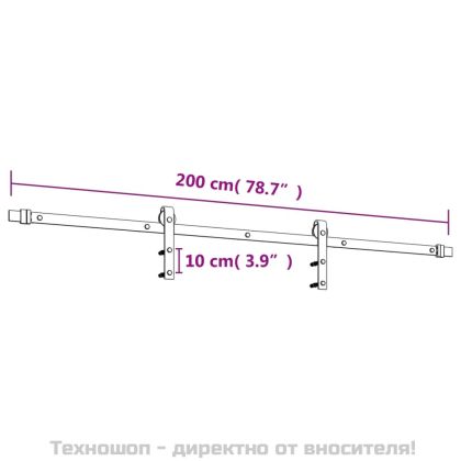 Плъзгаща врата с монтажни части, 85x210 см, борово дърво масив