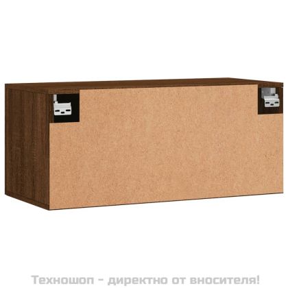 Стенен шкаф, кафяв дъб, 80x36,5x35 см, инженерно дърво
