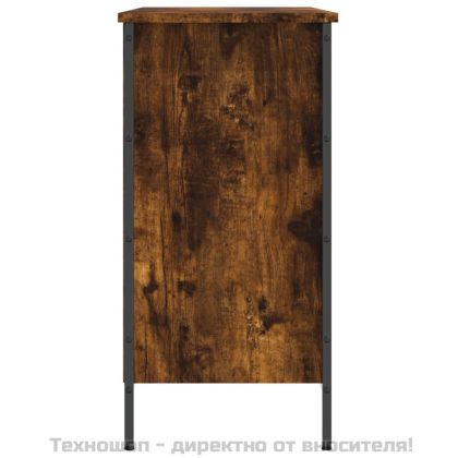 Шкаф за обувки, опушен дъб, 100x35x70 см, инженерно дърво