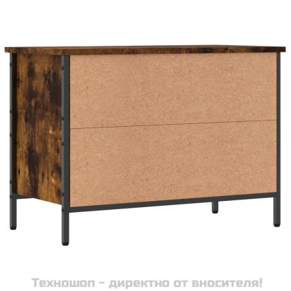 Шкаф за обувки, опушен дъб, 69x35x50 см, инженерно дърво