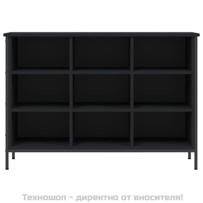 Шкаф за обувки, черен, 100x35x70 см, инженерно дърво