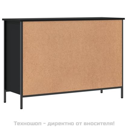 Шкаф за обувки, черен, 100x35x70 см, инженерно дърво