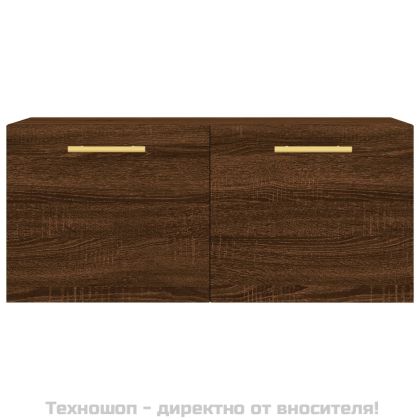 Стенен шкаф, кафяв дъб, 80x36,5x35 см, инженерно дърво