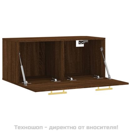 Стенен шкаф, кафяв дъб, 80x36,5x35 см, инженерно дърво