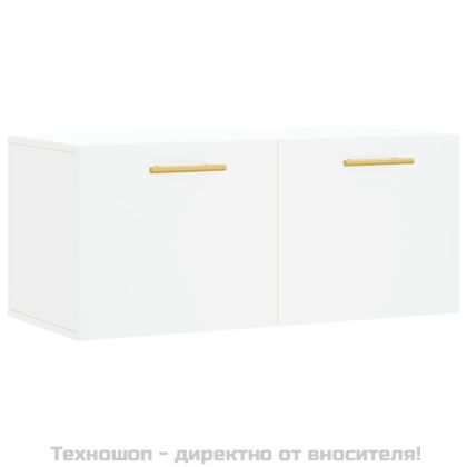 Стенен шкаф, бял, 80x36,5x35 см, инженерно дърво
