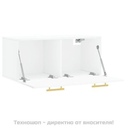 Стенен шкаф, бял, 80x36,5x35 см, инженерно дърво