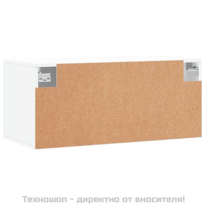 Стенен шкаф, бял, 80x36,5x35 см, инженерно дърво