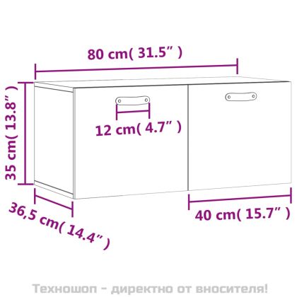 Стенен шкаф, бял гланц, 80x36,5x35 см, инженерно дърво