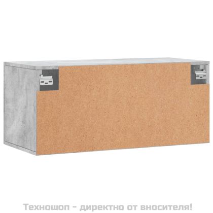 Стенен шкаф, бетонно сив, 80x36,5x35 см, инженерно дърво