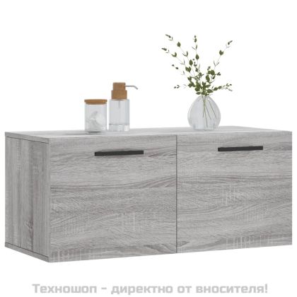 Стенен шкаф, сив сонома, 80x36,5x35 см, инженерно дърво
