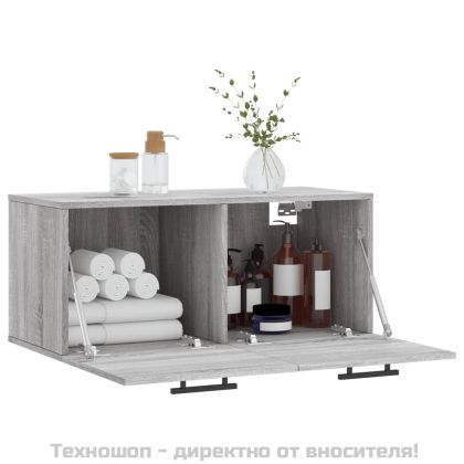 Стенен шкаф, сив сонома, 80x36,5x35 см, инженерно дърво