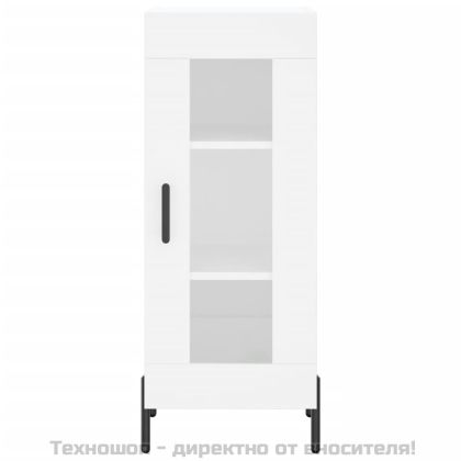 Сайдборд, бял, 34,5x34x90 см, инженерно дърво