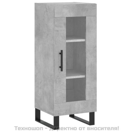 Сайдборд, бетонно сив, 34,5x34x90 см, инженерно дърво