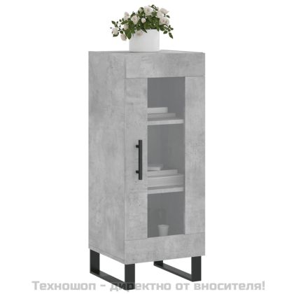 Сайдборд, бетонно сив, 34,5x34x90 см, инженерно дърво