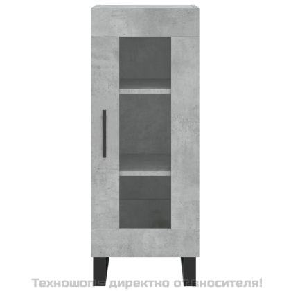 Сайдборд, бетонно сив, 34,5x34x90 см, инженерно дърво