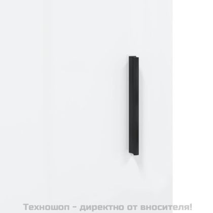 Сайдборд, бял гланц, 34,5x34x90 см, инженерно дърво