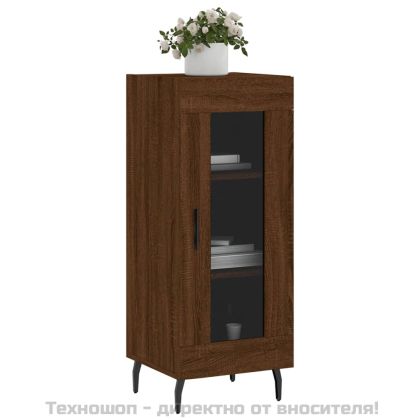 Сайдборд, кафяв дъб, 34,5x34x90 см, инженерно дърво