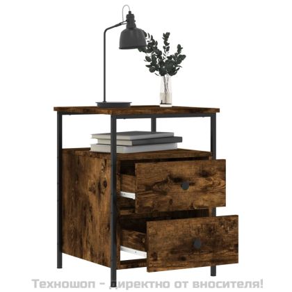 Нощни шкафчета 2 бр опушен дъб 44x45x60 см инженерно дърво