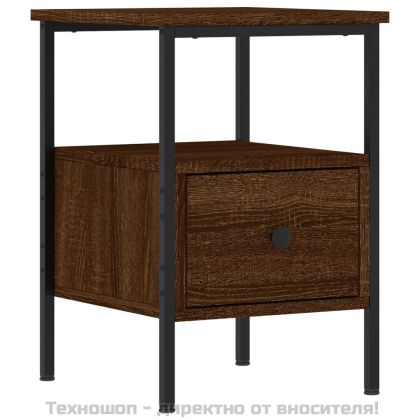 Нощни шкафчета 2 бр кафяв дъб 34x36x50 см инженерно дърво
