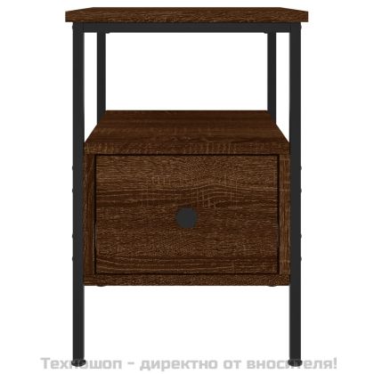 Нощни шкафчета 2 бр кафяв дъб 34x36x50 см инженерно дърво
