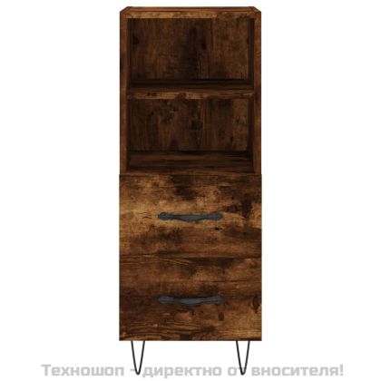 Сайдборд, опушен дъб, 34,5x34x90 см, инженерно дърво