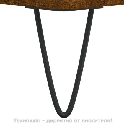 Сайдборд, опушен дъб, 34,5x34x90 см, инженерно дърво