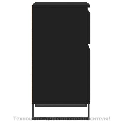 Бюфети, 2 бр, черни, 40x35x70 см, инженерно дърво